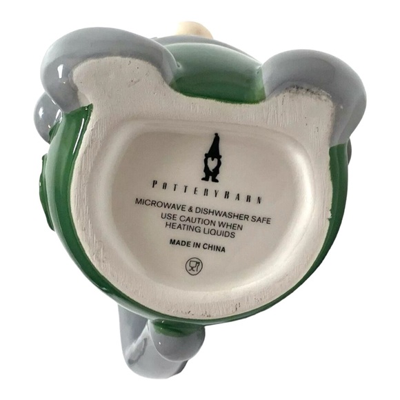 Pottery Barn Gnome Gnomette Ceramic Mug Holiday Figural Whimsical -Green Sweater - Picture 7 of 7